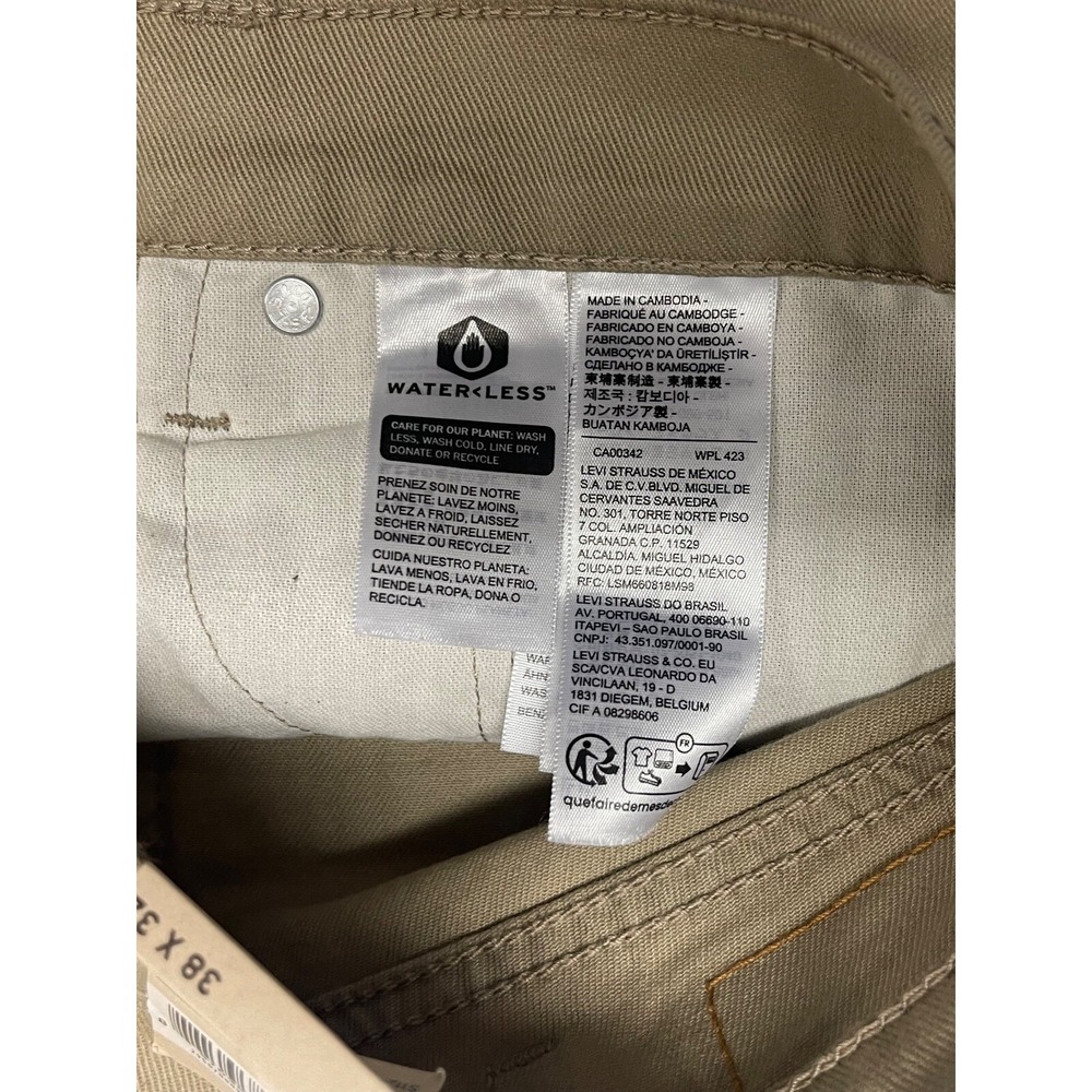 LEVIS 502 JEANS MENS 38 X 32 TAN 502 TAPER STRETCH 99% COTTON - Picture 9 of 14